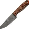 Damascus Twisted Wood Hunter Full Tang Knife DM129