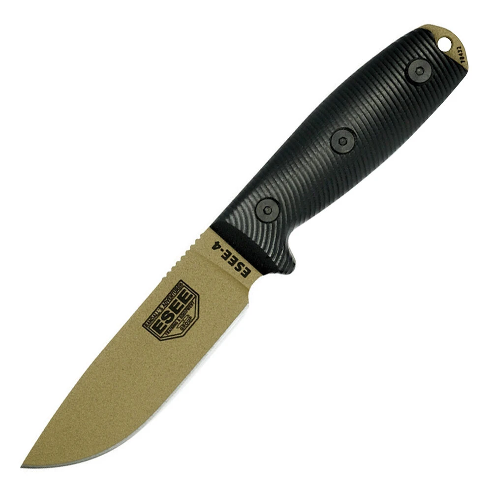ESEE 4 Fixed Blade Knife (Dark Earth Blade / Black