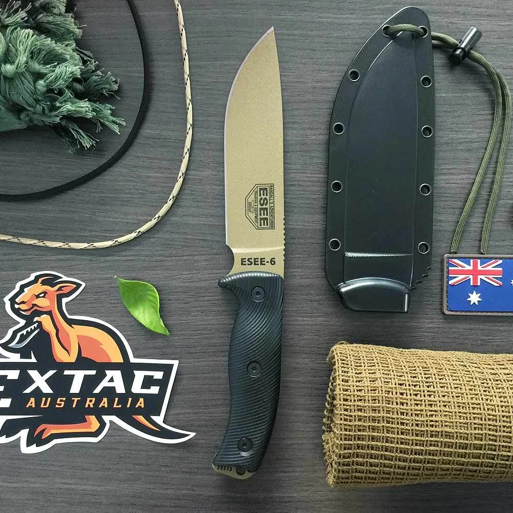 ESEE 6 Fixed Blade Knife (Dark Earth Blade / Black - Image 3