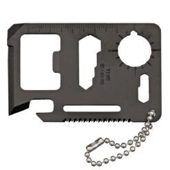Survival Card | Stainless Steel, Black Finish, 9 T
