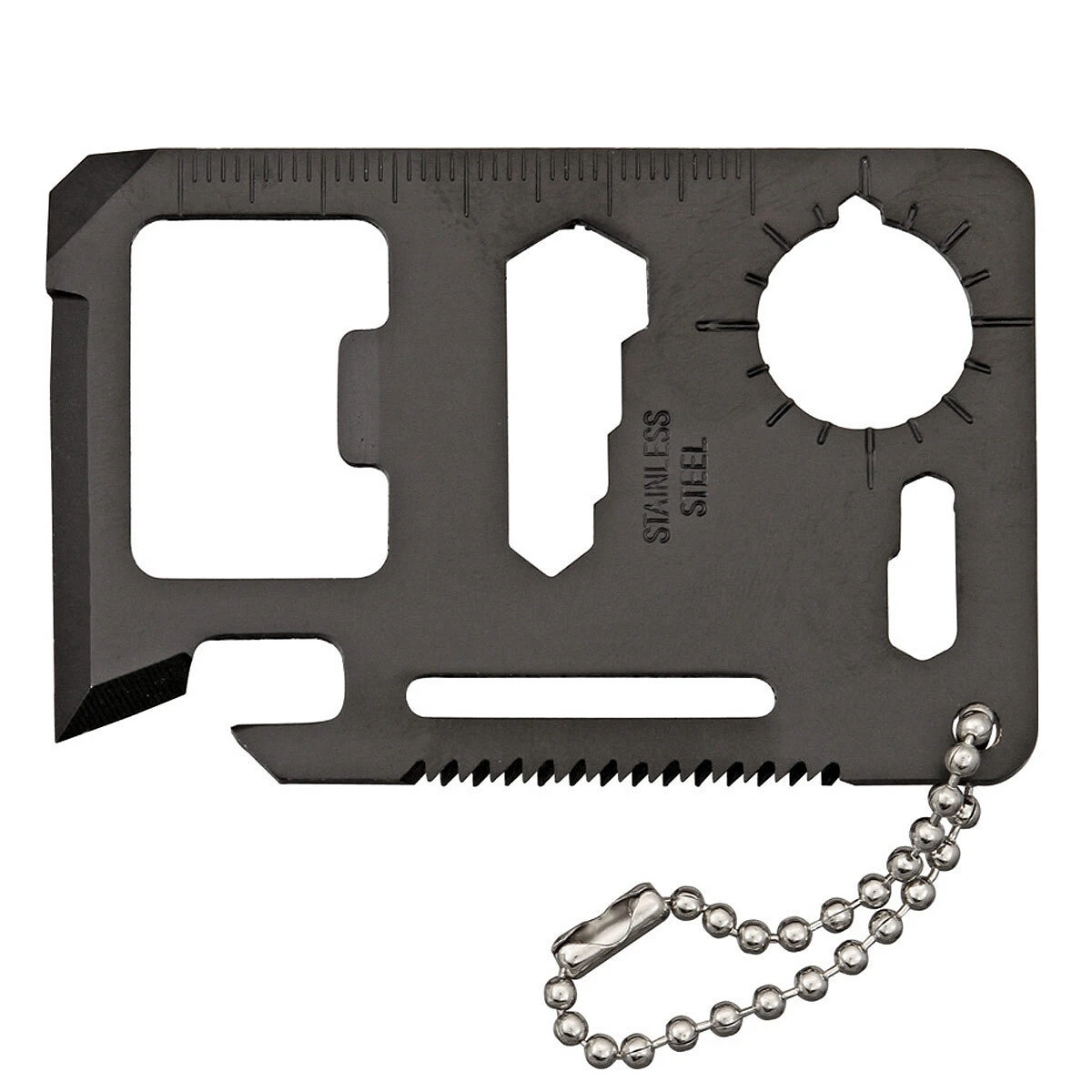 Survival Card | Stainless Steel, Black Finish, 9 T
