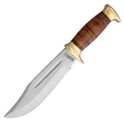 Marbles Stacked Leather Hunter Bowie Knife | 11.5"
