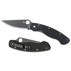 Spyderco Military Model G-10 Black - Black Plain B